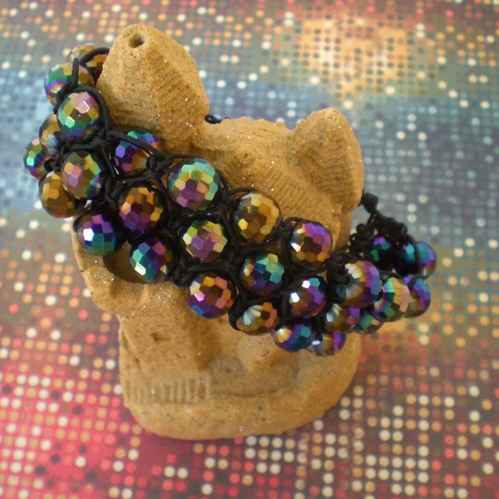Triple Bead Sparkle Shambala Bracelet